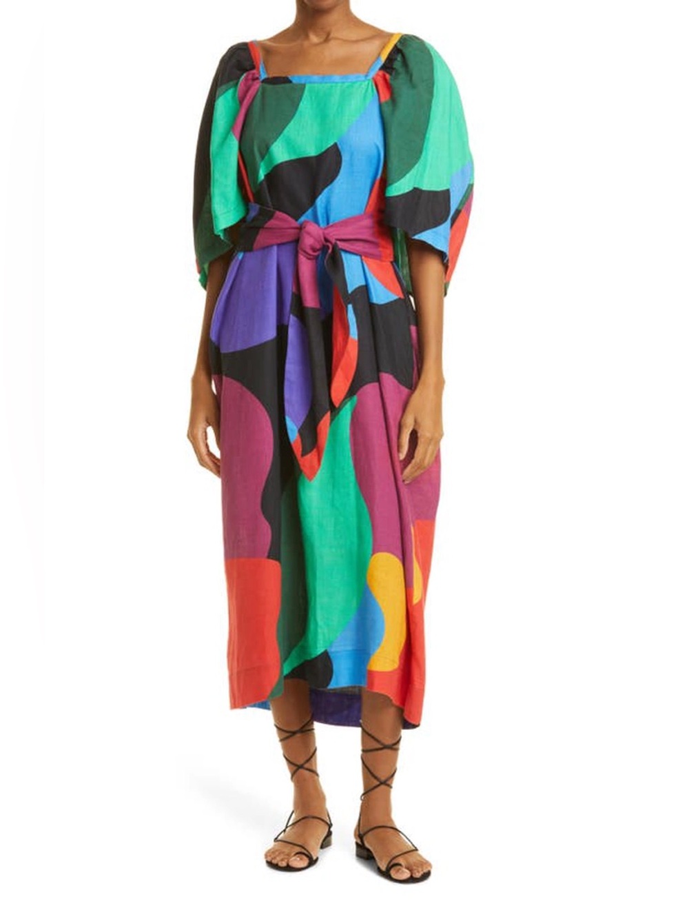 Mara Hoffman Sara belted colorblock dress